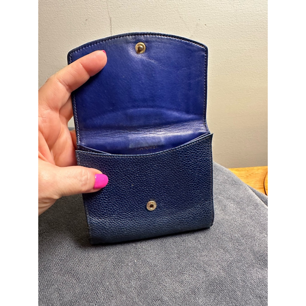 Chanel Blue Caviar Leather Small Snap Wallet - Picture 9 of 12